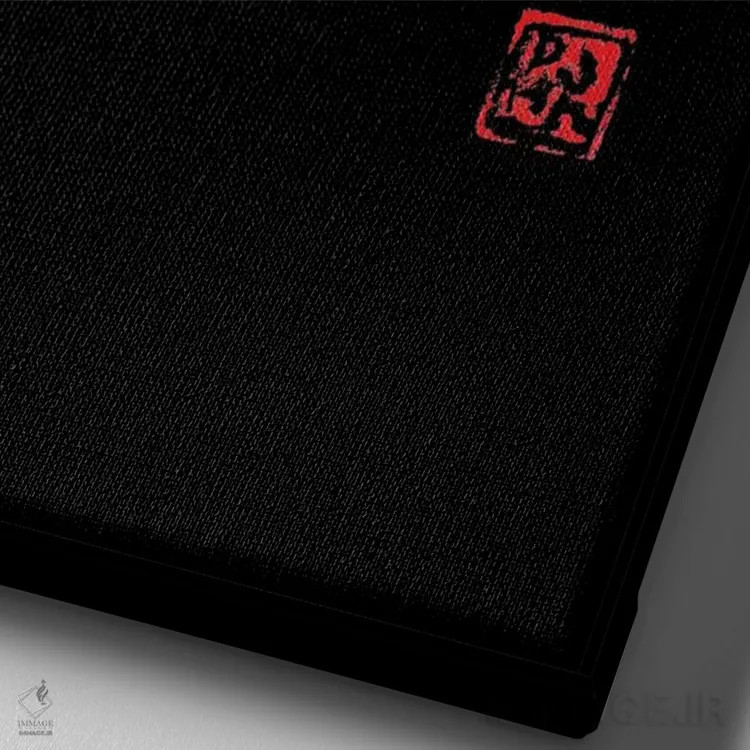 تابلو مینیمال ماهی اثر پشان - نمای نزدیک بافت بوم