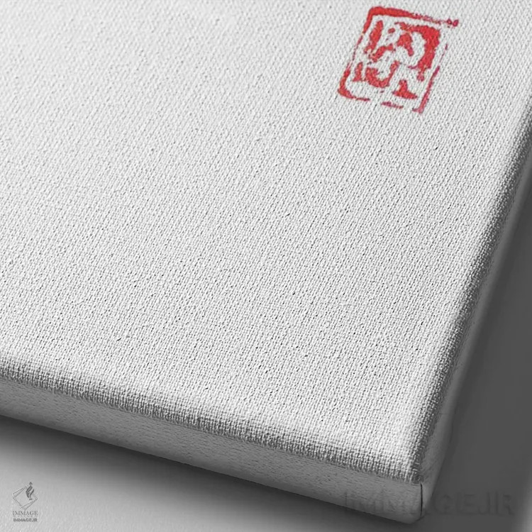 تابلو مینیمال ماهی اثر پشان - نمای نزدیک بافت بوم