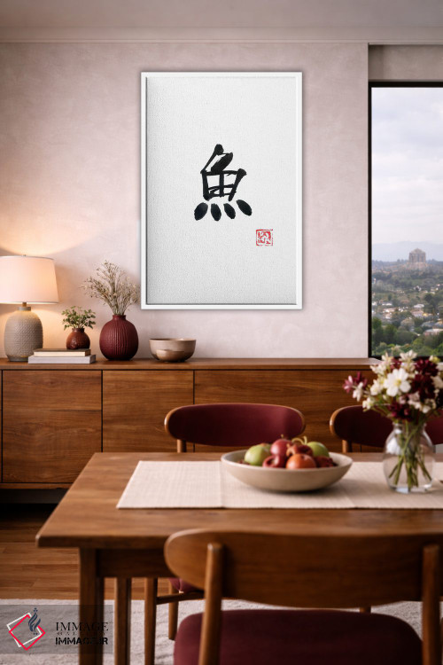 تابلو مینیمال ماهی اثر پشان - D4W