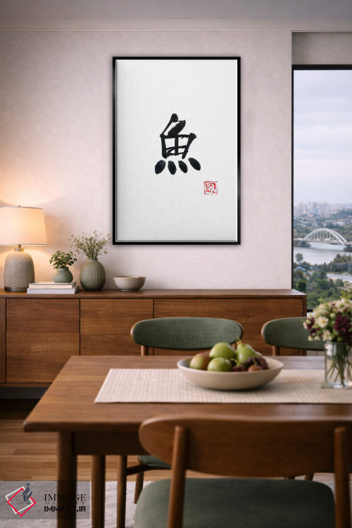 تابلو مینیمال ماهی اثر پشان - D6B