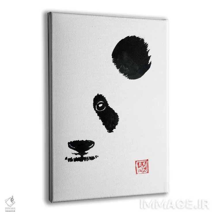 تابلو مینیمال نیمه پاندای اثر پشان - نمای پرسپکتیو محصول