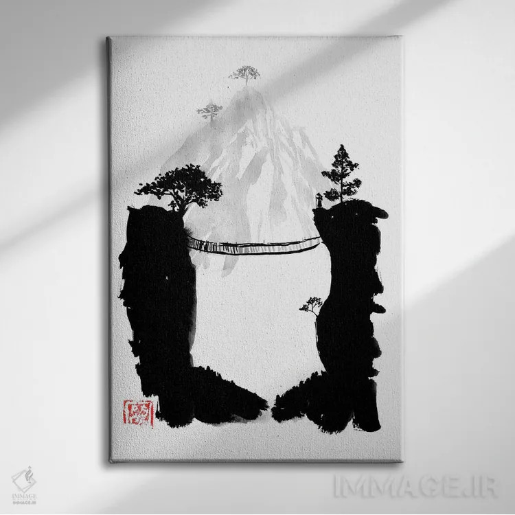 تابلو دکوراتیو پل میمون اثر پشان - نمای روبهرو روی دیوار