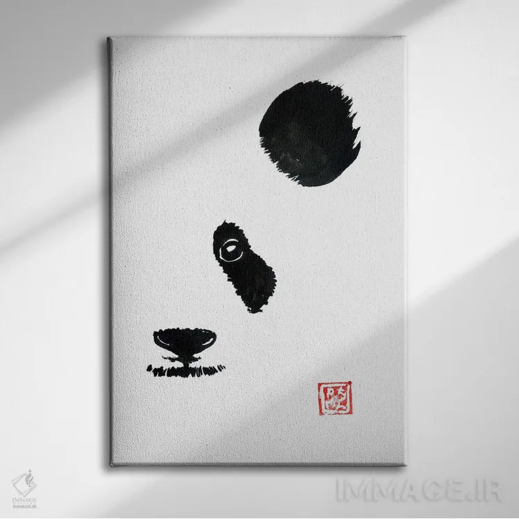 تابلو مینیمال نیمه پاندای اثر پشان - نمای روبهرو روی دیوار