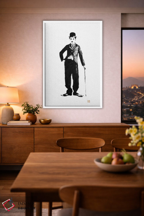 تابلو دکوراتیو چارلی چاپلین ایستاده اثر پشان - D1W