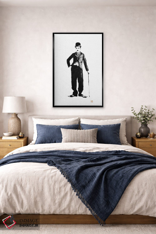 تابلو دکوراتیو چارلی چاپلین ایستاده اثر پشان - D4B