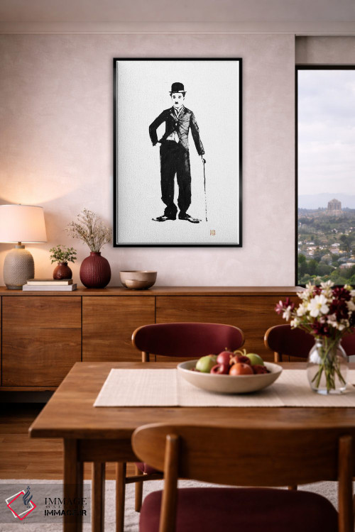 تابلو دکوراتیو چارلی چاپلین ایستاده اثر پشان - D3B