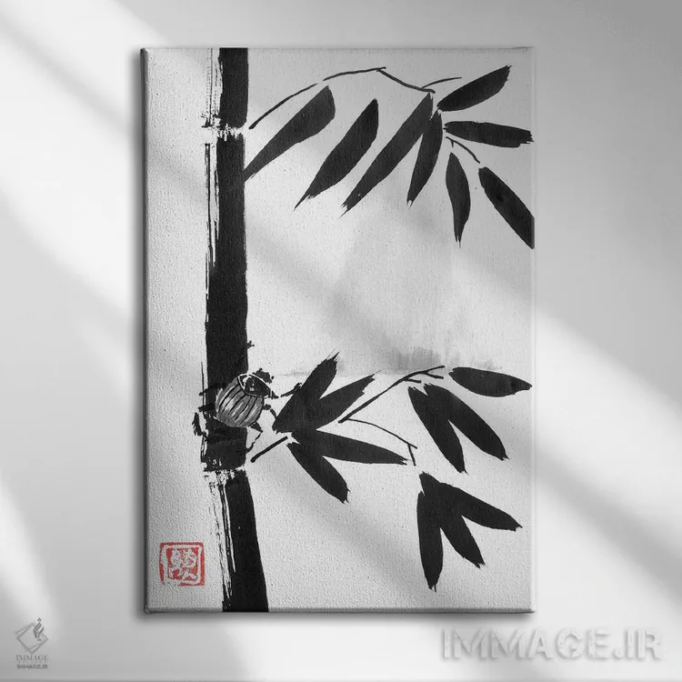 تابلو دکوراتیو سوسک و کوه اثر پشان - نمای روبهرو روی دیوار