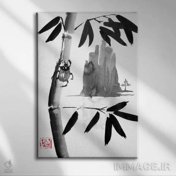 تابلو دکوراتیو سوسک و کوه II اثر پشان - نمای روبهرو روی دیوار