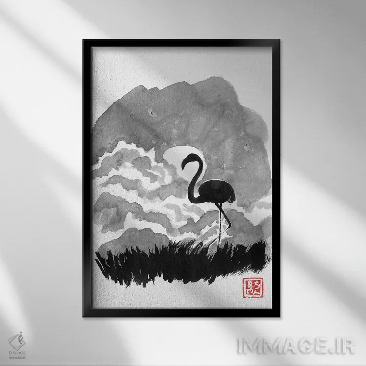 تابلو دکوراتیو پینک فلوید اثر پشان - نمای قابدار مشکی