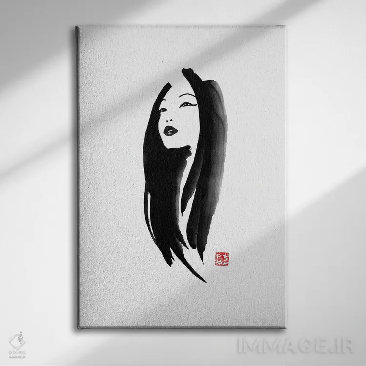 تابلو دکوراتیو گیشا I اثر پشان - نمای روبهرو روی دیوار