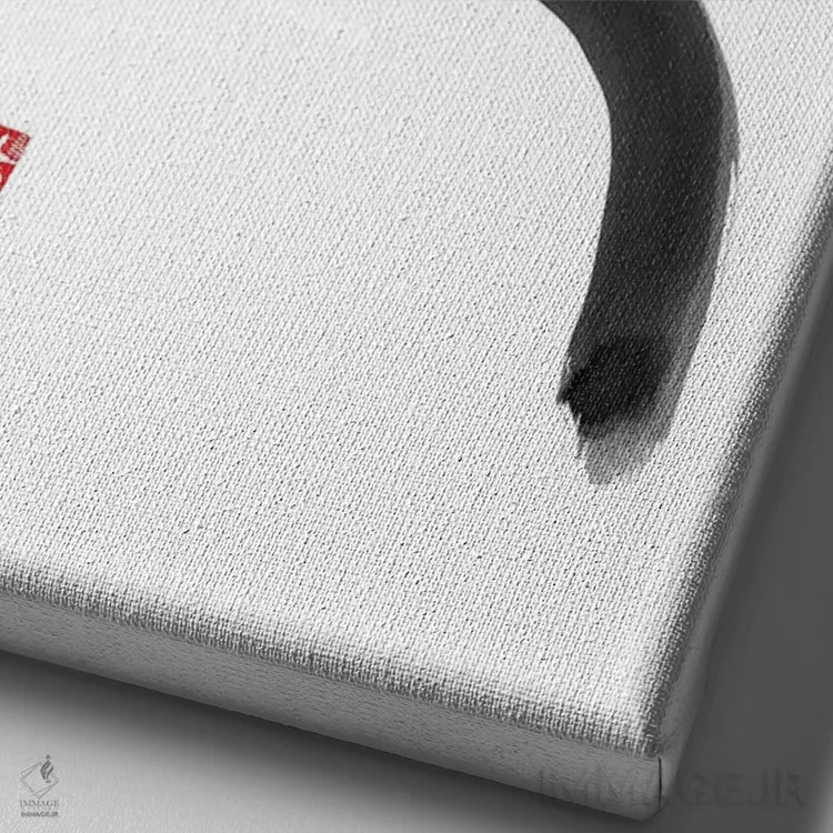 تابلو مینیمال پروفایل گیشا اثر پشان - نمای نزدیک بافت بوم