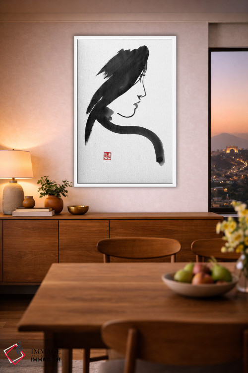 تابلو مینیمال پروفایل گیشا اثر پشان - D1W