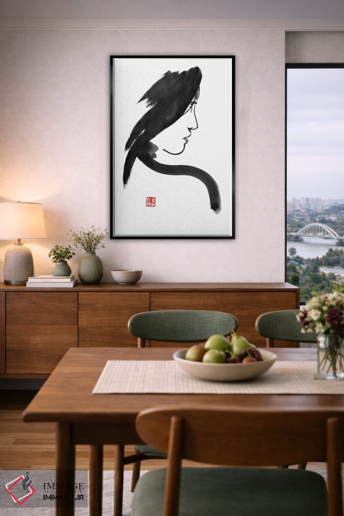 تابلو مینیمال پروفایل گیشا اثر پشان - D6B