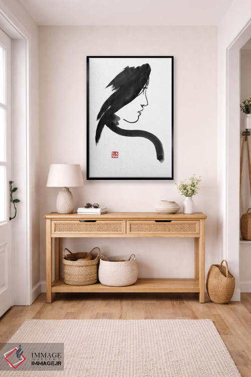 تابلو مینیمال پروفایل گیشا اثر پشان - D5B