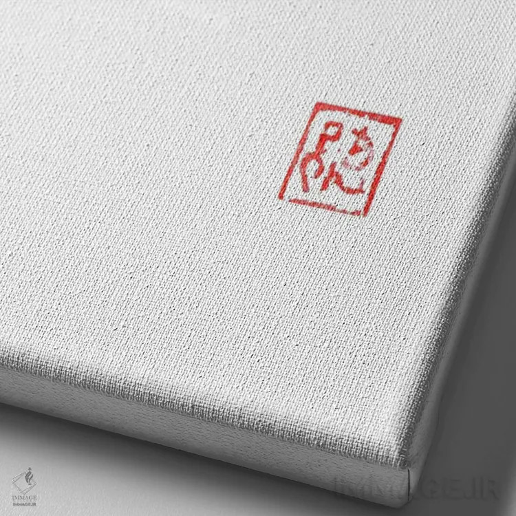 تابلو دکوراتیو لب های قرمز اثر پشان - نمای نزدیک بافت بوم