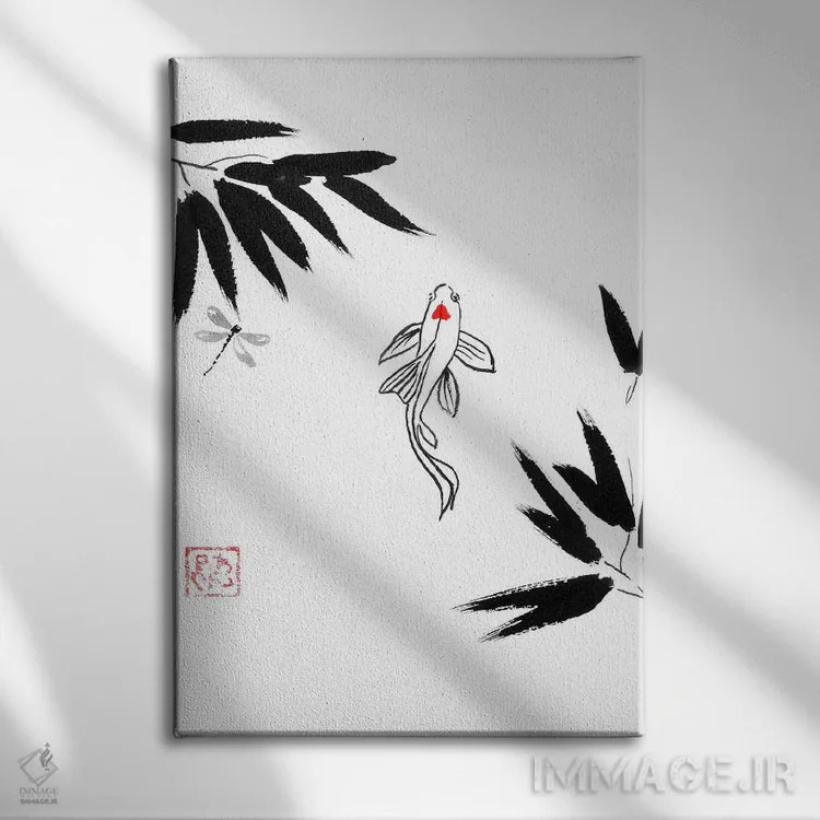 تابلو دکوراتیو کوی در آب اثر پشان - نمای روبهرو روی دیوار