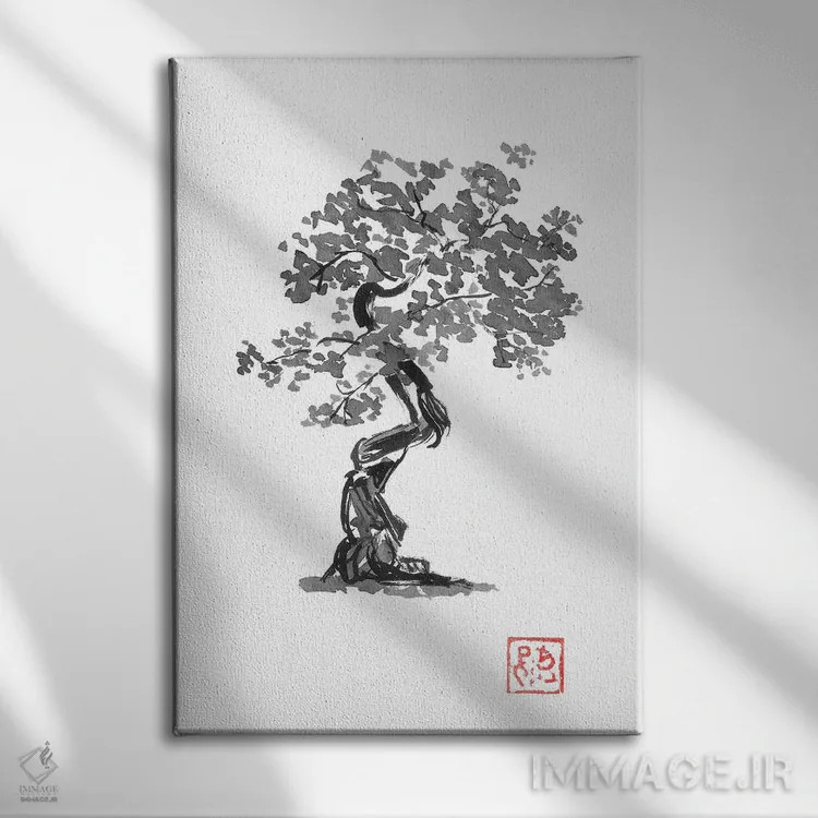 تابلو دکوراتیو درخت اثر پشان - نمای روبهرو روی دیوار