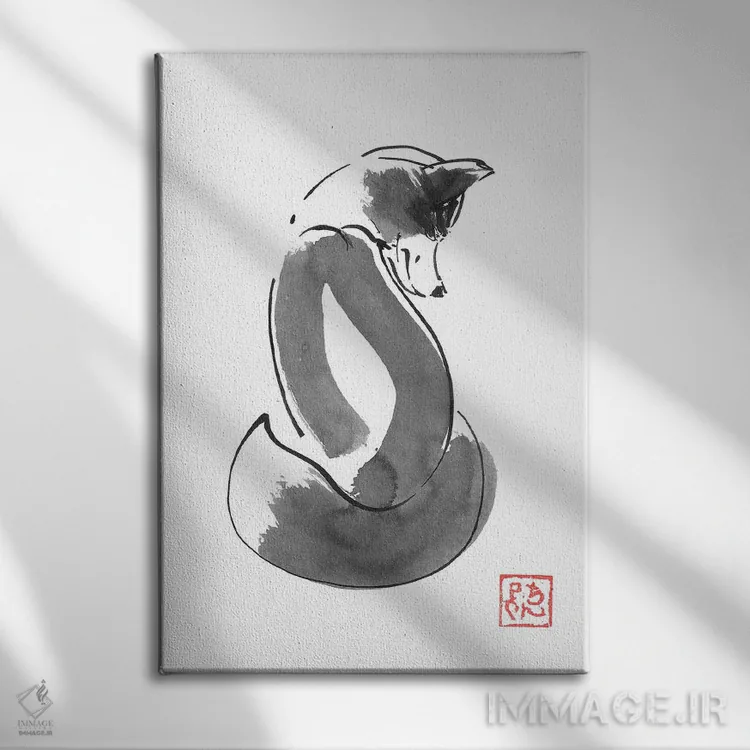 تابلو دکوراتیو روباه اثر پشان - نمای روبهرو روی دیوار