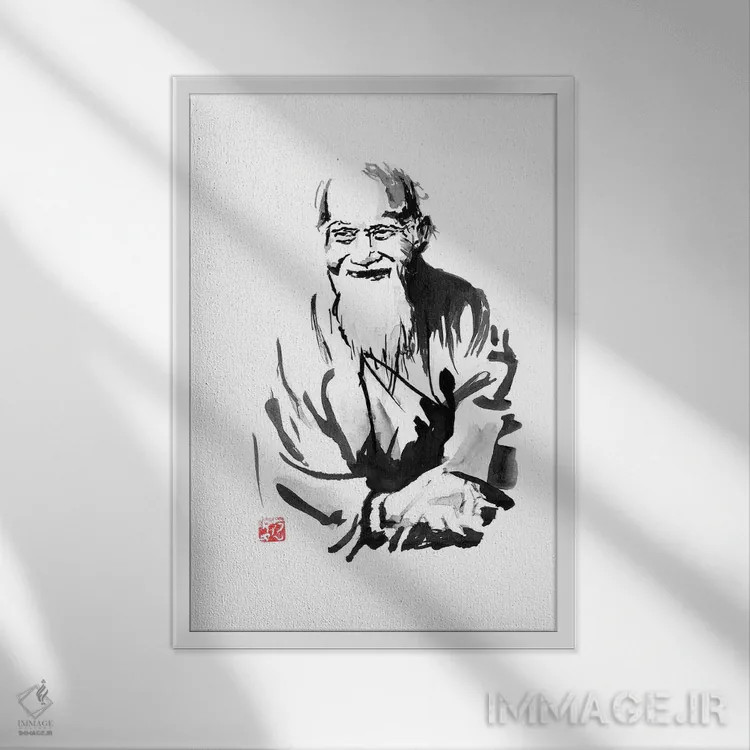 تابلو دکوراتیو سنسی V اثر پشان - نمای قابدار سفید