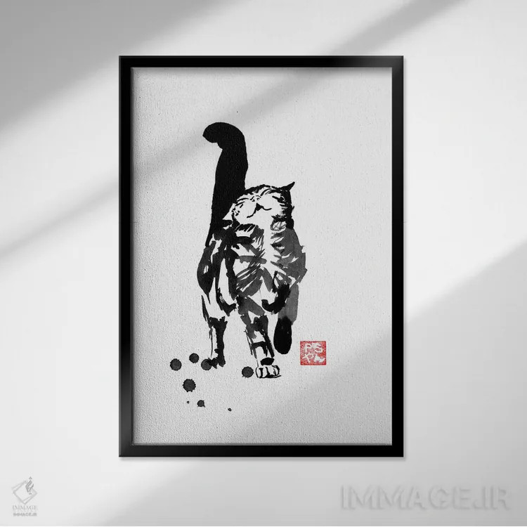 تابلو دکوراتیو شادی اثر پشان - نمای قابدار مشکی
