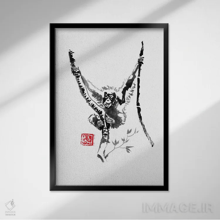 تابلو دکوراتیو خانه اثر پشان - نمای قابدار مشکی