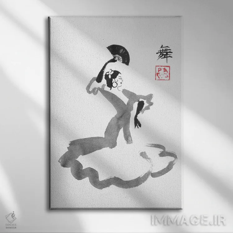 تابلو دکوراتیو رقصنده اسپانیایی اثر پشان - نمای روبهرو روی دیوار