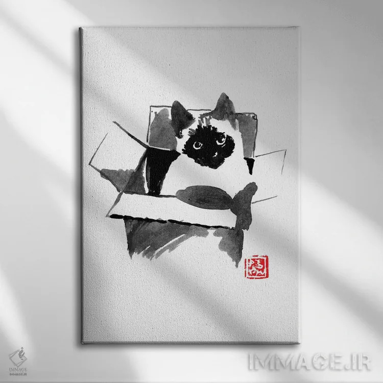تابلو دکوراتیو در جعبه اثر پشان - نمای روبهرو روی دیوار