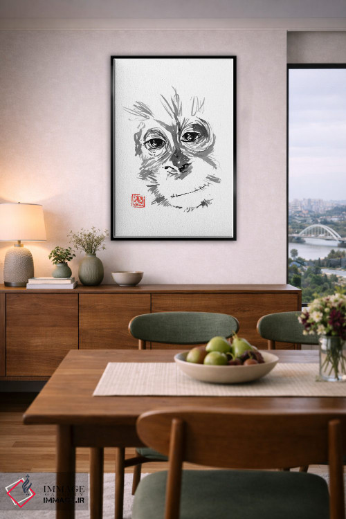 تابلو دکوراتیو اورانگوتان بچه اثر پشان - D6B