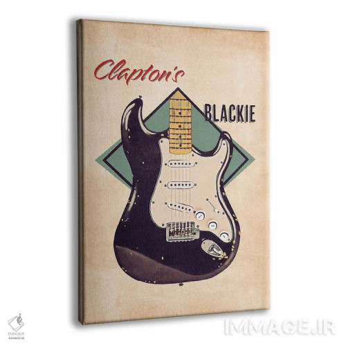 تابلو دکوراتیو گیتار رتو بلکی اریک کلپتون اثر پاپ کالت پوسترز - نمای پرسپکتیو محصول