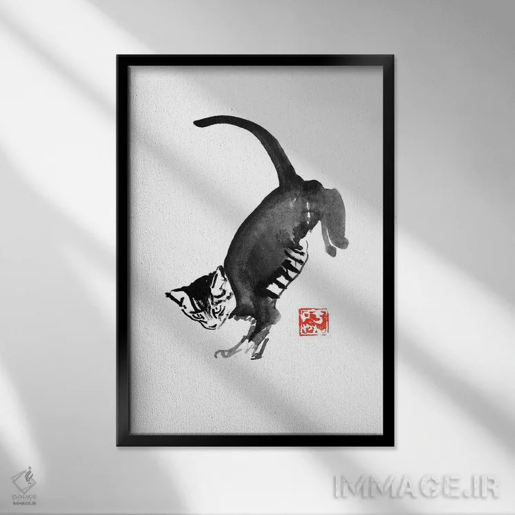 تابلو دکوراتیو پرش اثر پشان - نمای قابدار مشکی