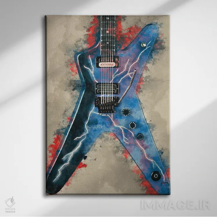 تابلو دکوراتیو گیتار برقی دایمبگ دارل اثر پاپ کالت پوسترز - نمای روبهرو روی دیوار