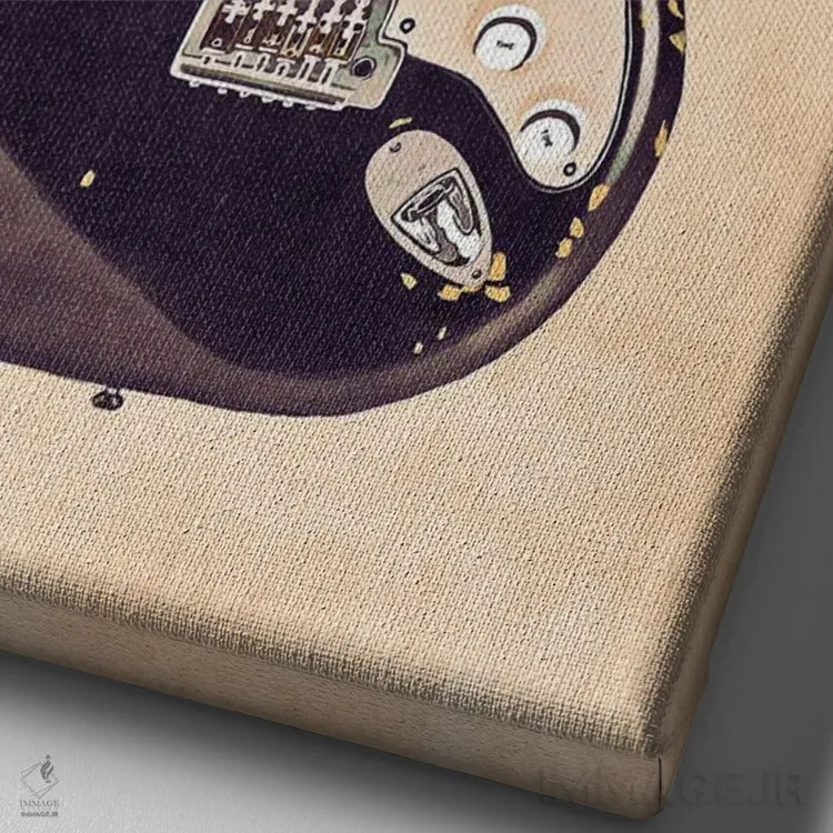 تابلو دکوراتیو گیتار رتو بلکی اریک کلپتون اثر پاپ کالت پوسترز - نمای نزدیک بافت بوم