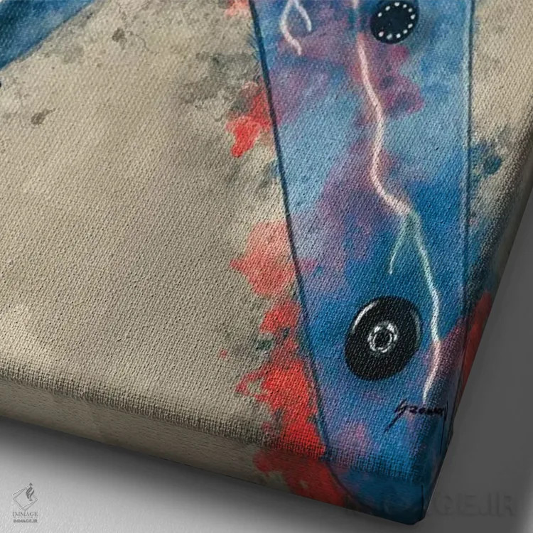 تابلو دکوراتیو گیتار برقی دایمبگ دارل اثر پاپ کالت پوسترز - نمای نزدیک بافت بوم