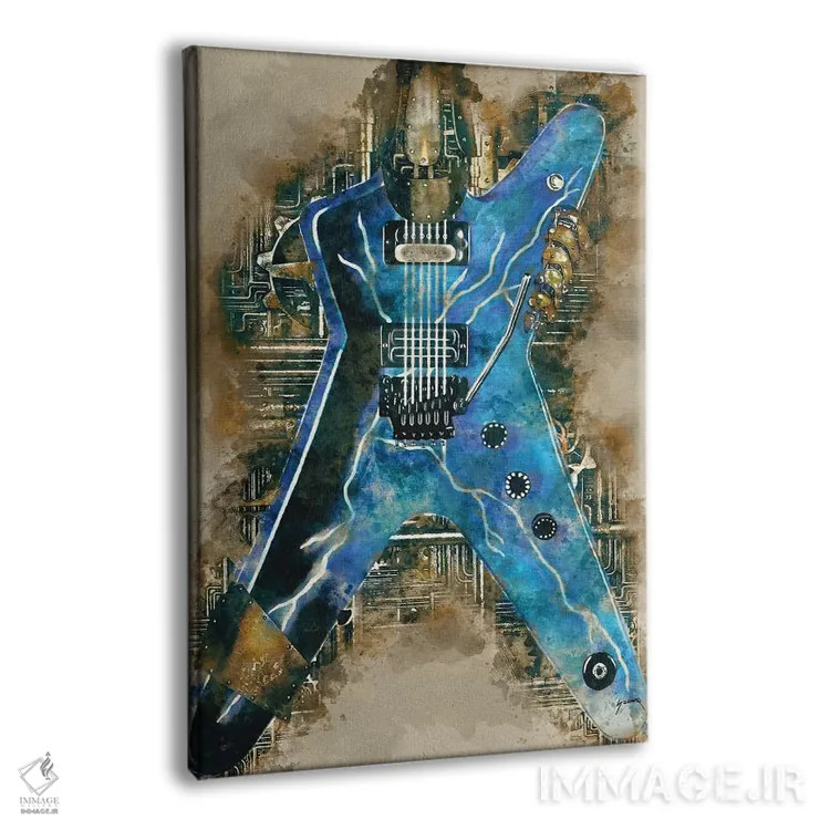 تابلو دکوراتیو گیتار استیم پانک دایمبگ دارل اثر پاپ کالت پوسترز - نمای پرسپکتیو محصول
