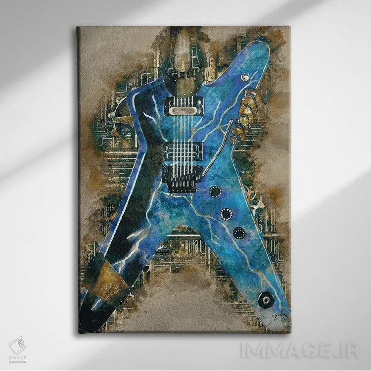 تابلو دکوراتیو گیتار استیم پانک دایمبگ دارل اثر پاپ کالت پوسترز - نمای روبهرو روی دیوار