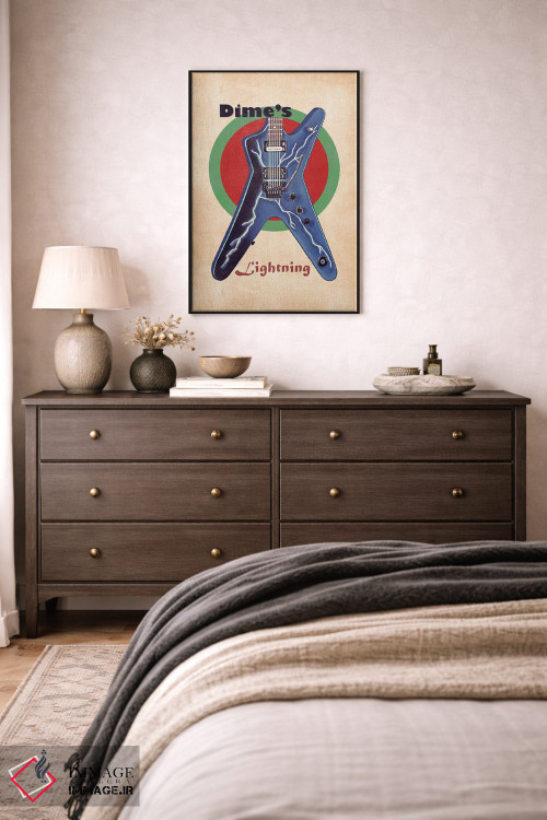 تابلو دکوراتیو گیتار رتو دایمبگ دارل اثر پاپ کالت پوسترز - D4B