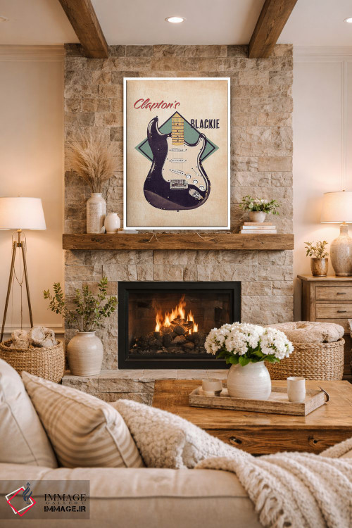 تابلو دکوراتیو گیتار رتو بلکی اریک کلپتون اثر پاپ کالت پوسترز - D1W