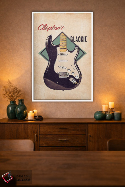 تابلو دکوراتیو گیتار رتو بلکی اریک کلپتون اثر پاپ کالت پوسترز - D2W