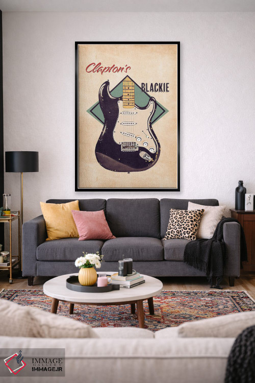 تابلو دکوراتیو گیتار رتو بلکی اریک کلپتون اثر پاپ کالت پوسترز - D3B