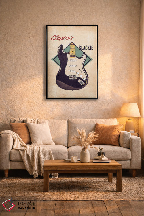تابلو دکوراتیو گیتار رتو بلکی اریک کلپتون اثر پاپ کالت پوسترز - D5B