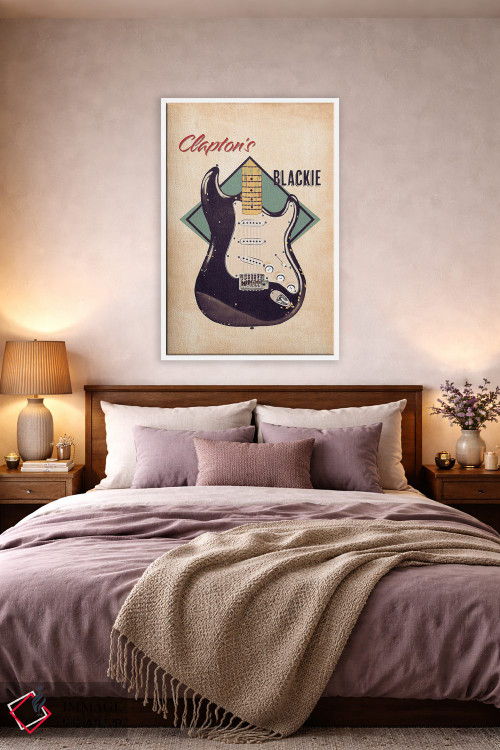 تابلو دکوراتیو گیتار رتو بلکی اریک کلپتون اثر پاپ کالت پوسترز - D4W