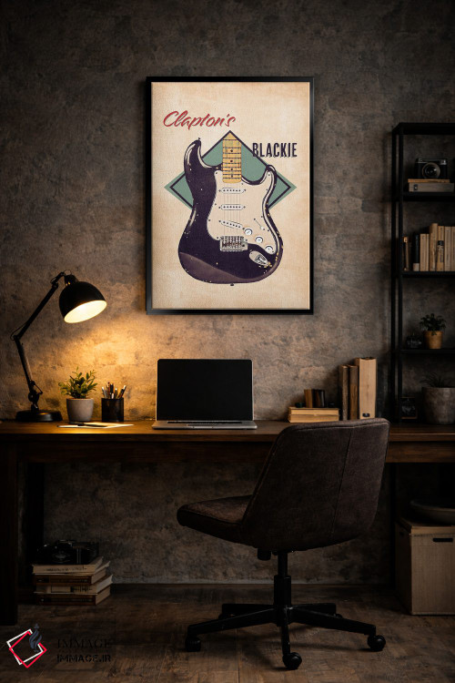 تابلو دکوراتیو گیتار رتو بلکی اریک کلپتون اثر پاپ کالت پوسترز - D6B