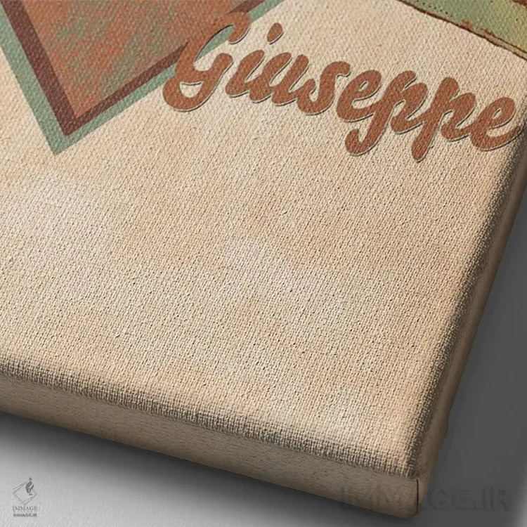 تابلو دکوراتیو کلاه ایمنی رتو جوزپه فاریانا اثر پاپ کالت پوسترز - نمای نزدیک بافت بوم