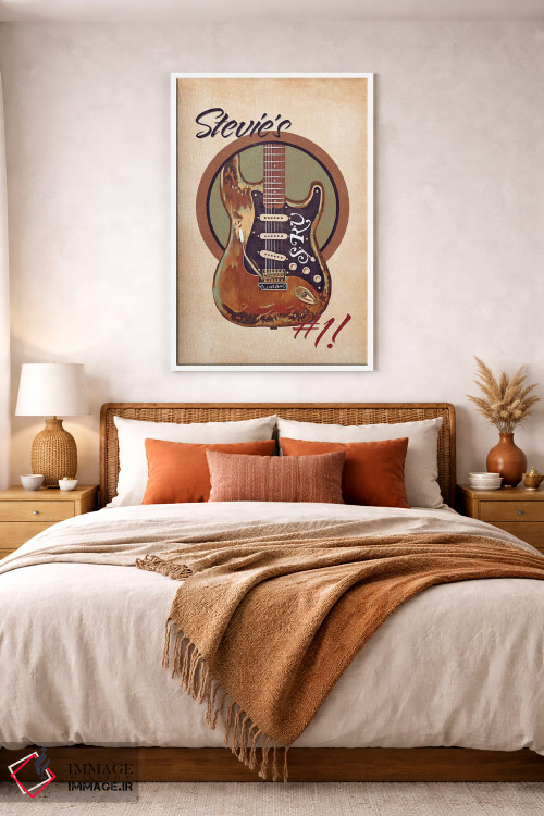 تابلو دکوراتیو گیتار رتو استیوی ری واگن اثر پاپ کالت پوسترز - D2W