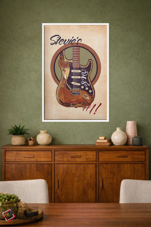 تابلو دکوراتیو گیتار رتو استیوی ری واگن اثر پاپ کالت پوسترز - D1W