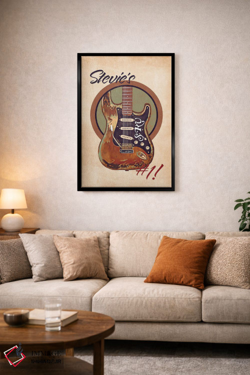 تابلو دکوراتیو گیتار رتو استیوی ری واگن اثر پاپ کالت پوسترز - D4B