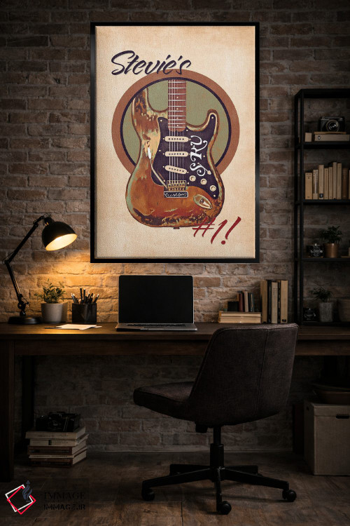 تابلو دکوراتیو گیتار رتو استیوی ری واگن اثر پاپ کالت پوسترز - D5B