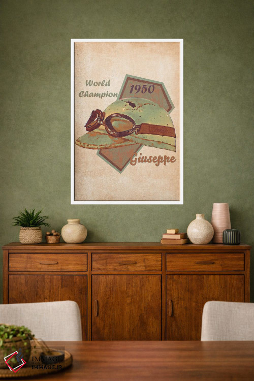 تابلو دکوراتیو کلاه ایمنی رتو جوزپه فاریانا اثر پاپ کالت پوسترز - D1W