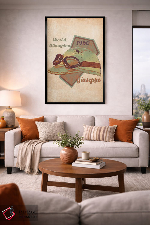 تابلو دکوراتیو کلاه ایمنی رتو جوزپه فاریانا اثر پاپ کالت پوسترز - D2B