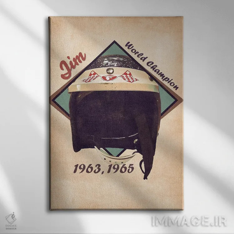 تابلو دکوراتیو کلاه ایمنی رتو جیم کلارک اثر پاپ کالت پوسترز - نمای روبهرو روی دیوار